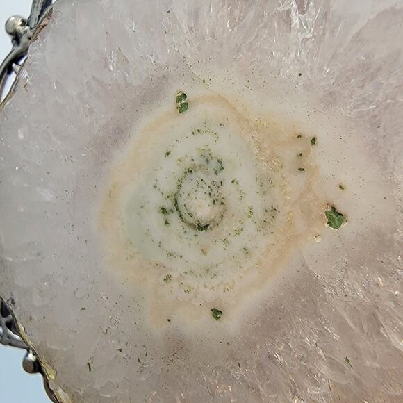 Necklace Pendant Solar Quartz Slice in Handmade Sterling Silver Filigree Setting - Picture 10 of 10